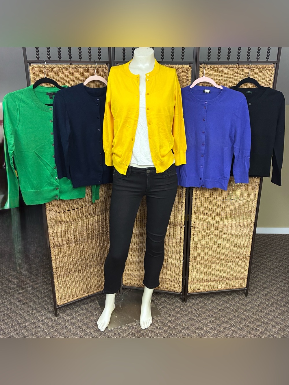J.Crew Cardigan Sweater Bundle Colorful Crewneck Knit Button Front Lot